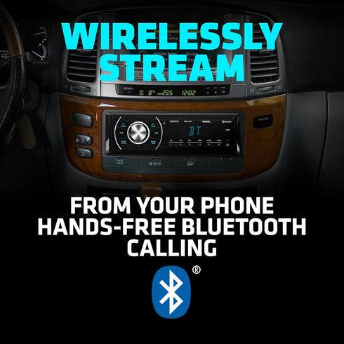 Sound Storm Laboratories ML41B Car Audio Stereo - Single Din, Bluetooth, FM Radio Receiver, USB, AUX Input