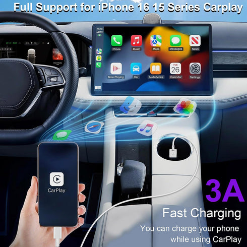 16 15 3FT, 1FT 1FT 15 16 12.9/11-3Pack Car Carplay Cable for iPhone Pro Max Car Charger Short USB A to USB C Cable