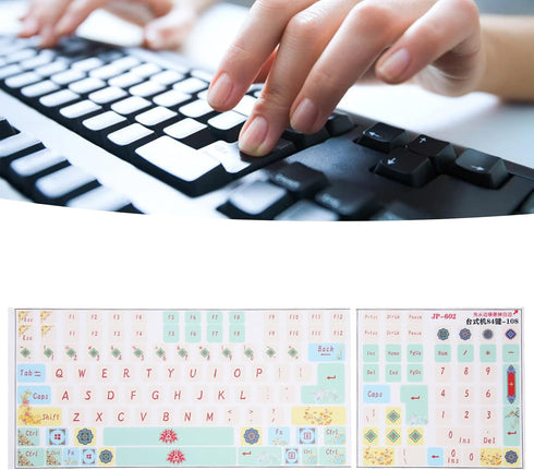 Vikye 2PCS/Pack 84 108 Universal English Keyboard Stickers, Frosted Surface Replacement Mechanical Keyboard Keyboard