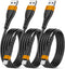 OIITH MFi Certified iPhone Charger Cable 3 Pack, 3 Ft Fast 2.4A Lightning Charging Cord for iPhone 12/11/XS/XR - Orange