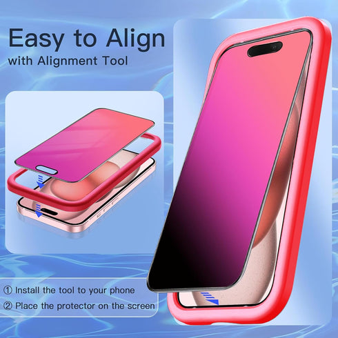 2 PACK iPhone 14 Pro Max Privacy Screen Protector - 25° Anti-Spy Tempered Glass, Easy Install, Bubble-Free, Colorful