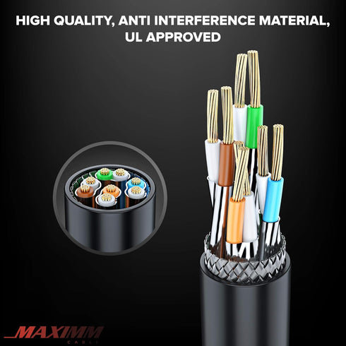 7 75 Cat7 RJ45 Cat Ethernet Cable ft - High-Speed Internet & Network LAN Patch Cables, Connectors - Perfect for Gaming