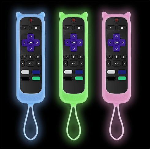 Gavyqier 3Pack Covers for Roku Remote With Cat Ears Design - Silicone Universal
