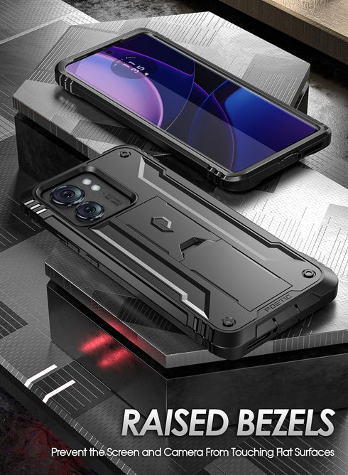 Poetic Revolution Case for Motorola Moto Edge 6.6" 2023, Full-Body Shockproof, Kickstand, 20FT Mil-Grade Drop Tested,
