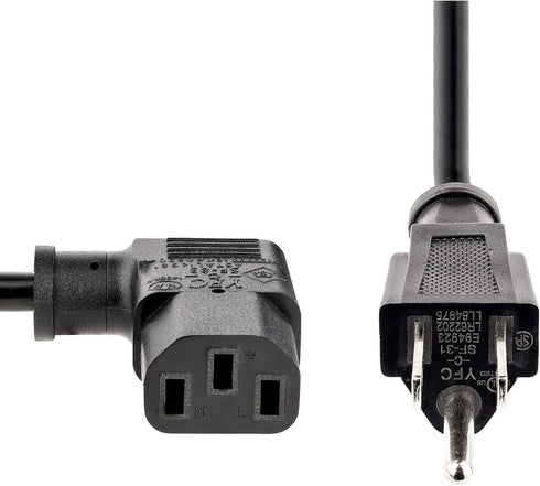 StarTech.com 10ft (3m) 18AWG, 5-15P C13, 10A 125V, (PXT101L10) Computer Power Cord, NEMA to Right Angle Replacement AC