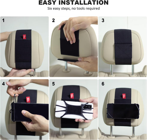 2 Pack Car Phone Headrest Holder, Back Seat Mount for Kids, Compatible with iPhone, Samsung, Google, Other Smartphones