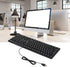 Arabic Keyboard USB Wired, 104 Keys Ultra Slim Full Size Keyboard with Numeric Keypad for Desktop Laptop, Black