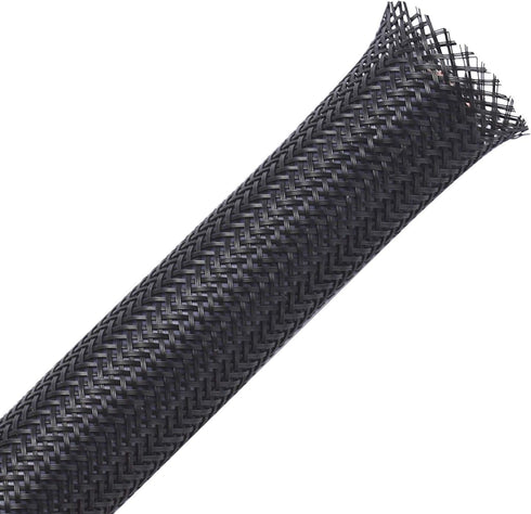 25ft 1.5 inch PET Expandable Braided Sleeving, Black, by Alex Tech