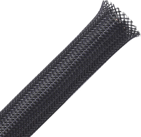 25ft 1.5 inch PET Expandable Braided Sleeving, Black, by Alex Tech