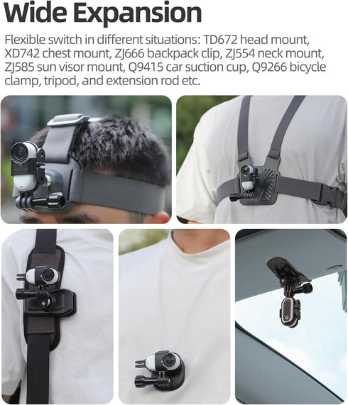Insta360 GO 3S Mount Adapter, Foldable Vertical Horizontal Design Compatible with Insta360 GO 3/GO 3S Accessories