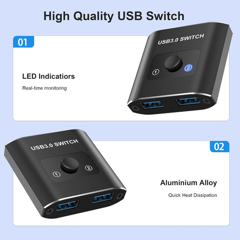 3.0 2 1 1 2 2 1 USB Switch, Bi-Directional USB Switch in Out/ in Out, USB Switcher Computers Share Devices for Printer