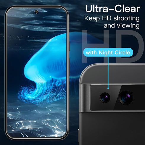 JETech Screen Protector for Google Pixel 8a 6.1-Inch with Camera Lens Protector, Easy Installation, 2-Pack