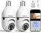 Light Bulb Camera 2 Pack, 5g Dual Band WiFi 6 Light Bulb Camera, 2.4G/5G Home Security Socket Camera, 360 Degree