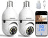 Light Bulb Camera 2 Pack, 5g Dual Band WiFi 6 Light Bulb Camera, 2.4G/5G Home Security Socket Camera, 360 Degree