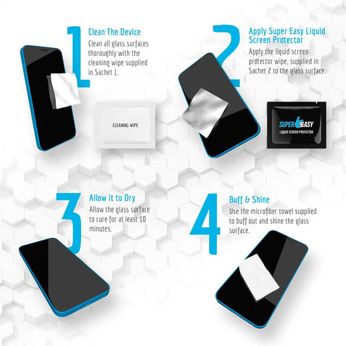 SUPER EASY Liquid Glass Screen Protector - Wipe On Scratch and Shatter Resistant Oleophobic Nano Protection for All