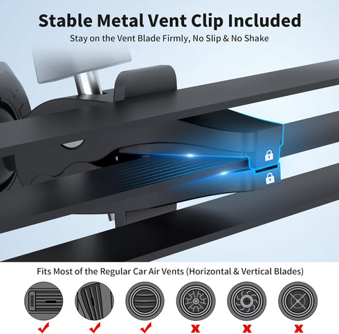 PROfezzion CD Slot & Vent Clip Combo Magnetic Phone Holder Compatible with MagSafe for iPhone 15 14 13 12 Pro Max Plus,