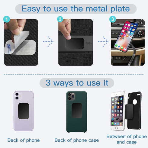 OWLKELA Mount Metal Plate for Phone Magnet - Car Mount Holder Cradle with Adhesive, 10 Pack Black