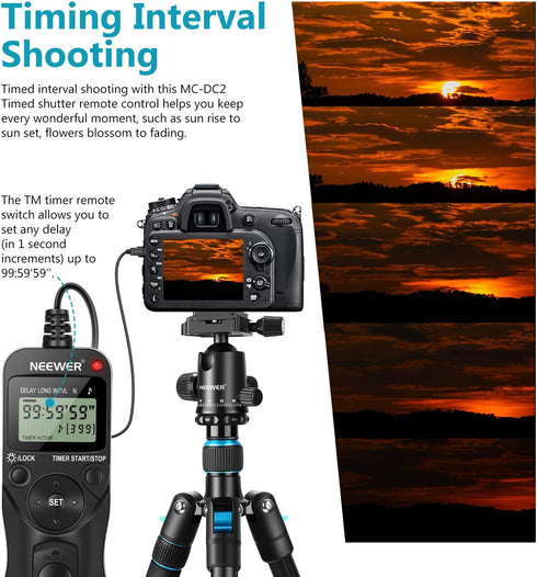 Neewer Digital Timer Remote Shutter Release Trigger for Nikon D90 D600 D610 D3100 D3200 D3300 D5000 D5100 D5200 D5300