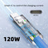 chenyang USB C to C Cable,USB 2.0 Type C Male to USB C Male Ultra Soft 120W Power Fast Charge Data Transfer Extension Cable with Charging Indicator 2.0M