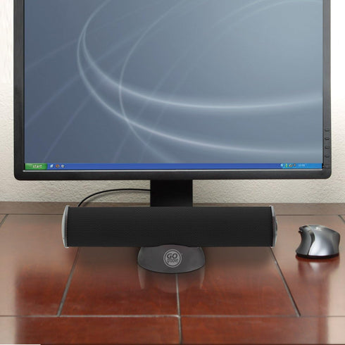 GOgroove SonaVERSE USB Speakers for Laptop Computer - USB Powered Mini Sound Bar with Clip-On Portable External Speaker