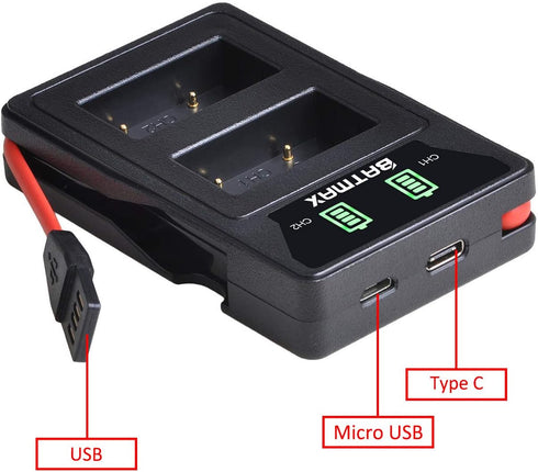 Batmax 2Pcs NB-2L NB-2LH Battery + USB LED Charger for Canon PowerShot G7, G9, S80, S70, EOS 350D, 400D