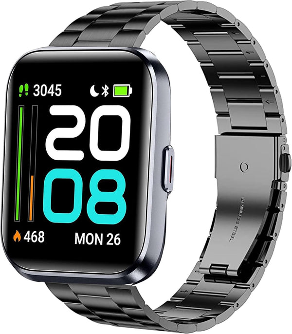 ID208 Plus Smart Watch Band, Quick Release Stainless Steel Metal Replacement Straps for 1.8 Inches Smart Watch
