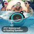 Bluetooth Shower Speaker Waterproof, Small Portable Wireless Speaker with Clip, Powerful Bass, Colorful Lights