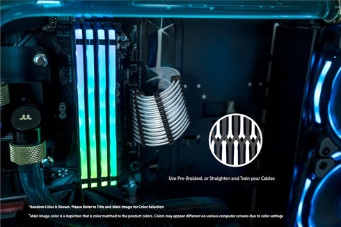 LINKUP 30cm 8P(6+2) GPU PSU Cable Extension - 18AWG Oxygen Free Copper Teflon Jacket, Custom Mod GPU PC, Silver