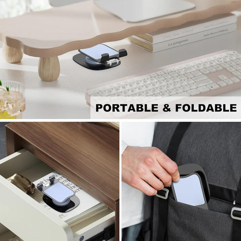 Cell Phone Stand, Fully Adjustable Foldable Desktop Holder, 360 Degree Rotating for iPhone 15 14 13 12 Pro, Blue