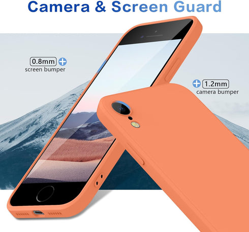 Liquid Silicone Case for Samsung Galaxy S22 5G, Full Body Protective, Slim Fit Durable Shockproof Case 6.1in Orange