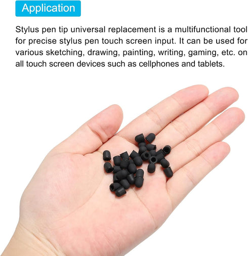 MECCANIXITY 50pcs 5mm Fine Tips Stylus Pen, Conductive Rubber Capacitive Touch Screen Universal Replacement