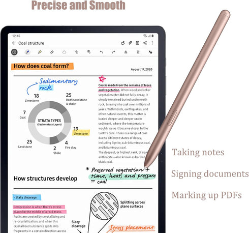 2 Pack Galaxy Tab S7 S Pen Replacement, Compatible with Samsung Galaxy Tab S7 Ultra/S7/S7 Plus, Gold