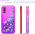 STARSHOP Compatible with Samsung Galaxy A01 Phone Case, with Tempered Glass Protector, Liquid Floating Glitter