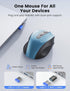 SABLUTE 6 3 M21 Wireless Mouse for Laptop, Blue Computer Mouse with USB-A&USB-C Receiver, Office Cordless Mice