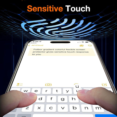 Fotbor Privacy Screen Protector for iPhone 15 Pro Max / 15 Plus, 2 Pack Colorful Gradient Anti-Spy Anti-Blue Light Eye