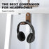 Wood Headphone Stand Wall Mount Holder, Sticky Headset Hook, Under Desk Headphone Hanger,Foldable Desk Headphone Hanger Earphone Clamp for Audio,Studio & Gaming Headphones by HEWYIOS