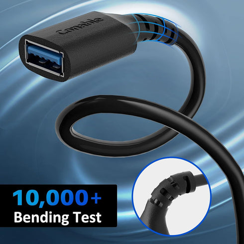 3 Pack 3.0 10 5Gbps 5 USB Extension Cable Feet, USB A Male to Female Extender Cord, Data Transfer for Webcam, Printer