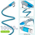 USB C Cable 10FT 3.1A Fast Charger - 5-Pack, Durable Nylon Braided, Right Angle, Compatible with Samsung S22, iPad Pro,