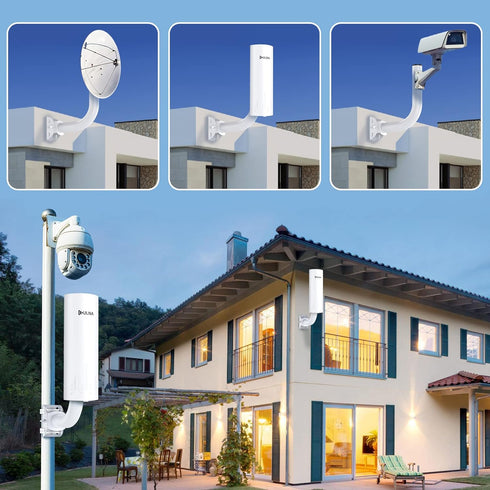 Universal Wireless Bridge Bracket Mount, ULNA Pole and Wall-Mounted for Outdoor Point to Point AP Access Point (2-Pack)