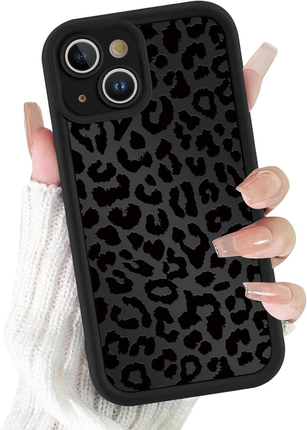 lioscre Cute Cheetah Print Phone Case for iPhone 13 Case 6.1", Aesthetic Luxury