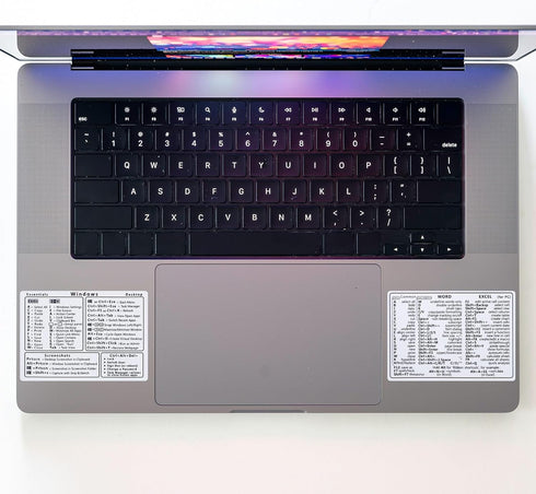 Yuanchu 2Pcs Laptop Shortcuts Stickers, Word/Excel Quick Reference Guide Keyboard Shortcut Stickers PVC Notebook