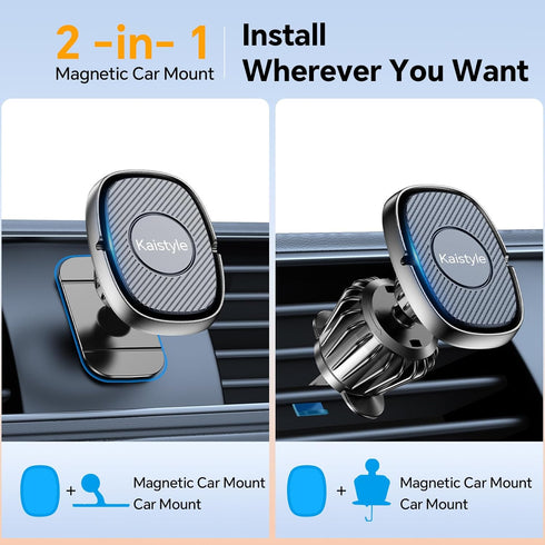 Magnetic Phone Holder for Car?Dash +Vent? iPhone Magnetic car Mount for Cell Phone?Super Magnets? Phone Holders for Your Car Magnetic Phone Mount Holder for All Smartphones & Tablet