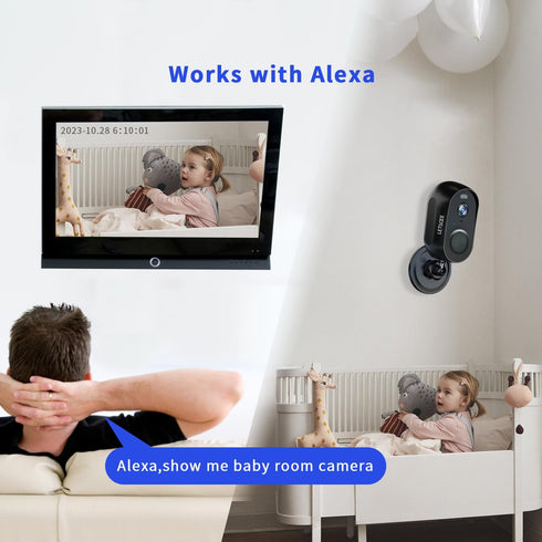 Wireless Security Cameras for Indoor/Outdoor, Alexa Home Security Cameras with Night Vision, 2-Way Audio, Motion