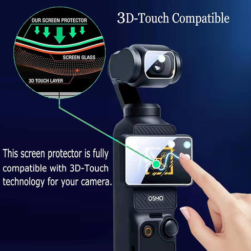 Waterproof Anti-shock Camera Case, Hard Portable Crossbody Bag for DJI OSMO POCKET 3 with Screen Protectors