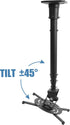 Full Motion Universal Ceiling Projector Mount Bracket - Adjustable Height, Extendable Arms, Rotating Swivel Mount