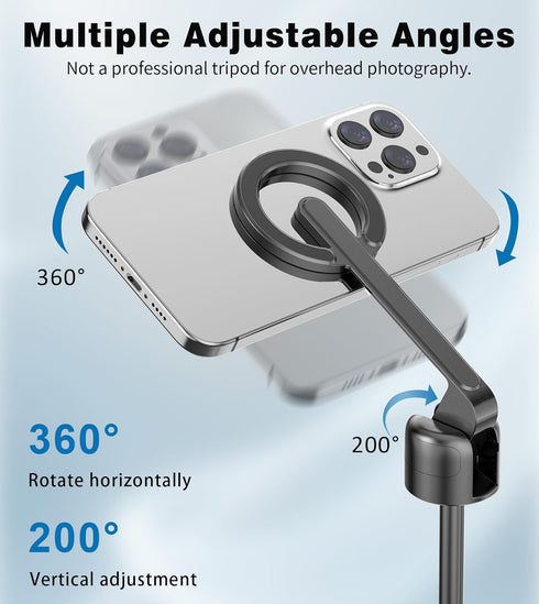 umaakyat 68" 360 Magnetic Selfie Stick Tripod for iPhone,Portable Cell Phone Tripod Stand for Magsafe with Rechargeable