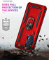 Androgate Compatible with Motorola Moto Edge 2021 Case, Military-Grade Metal Ring Kickstand, 15ft Drop Tested (Red)