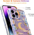 EYZUTAK iPhone 13 Pro Max Case, Colorful Retro Oil Painting Flower Moon Pattern, Stylish Durable TPU Cover - Purple