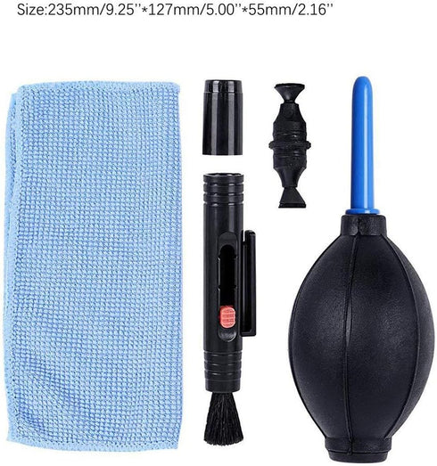 3IN1 Camera Cleaning Kit Suit with Dust Cleaner Brush, Air Blower, Wipes, and Clean Cloth for GoPro, Canon, Nikon