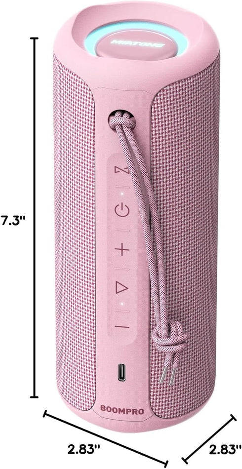 MIATONE Portable Bluetooth Speaker, 36W Stereo Sound, Bass Boost, Bluetooth 5.3, TWS Pairing, Pink